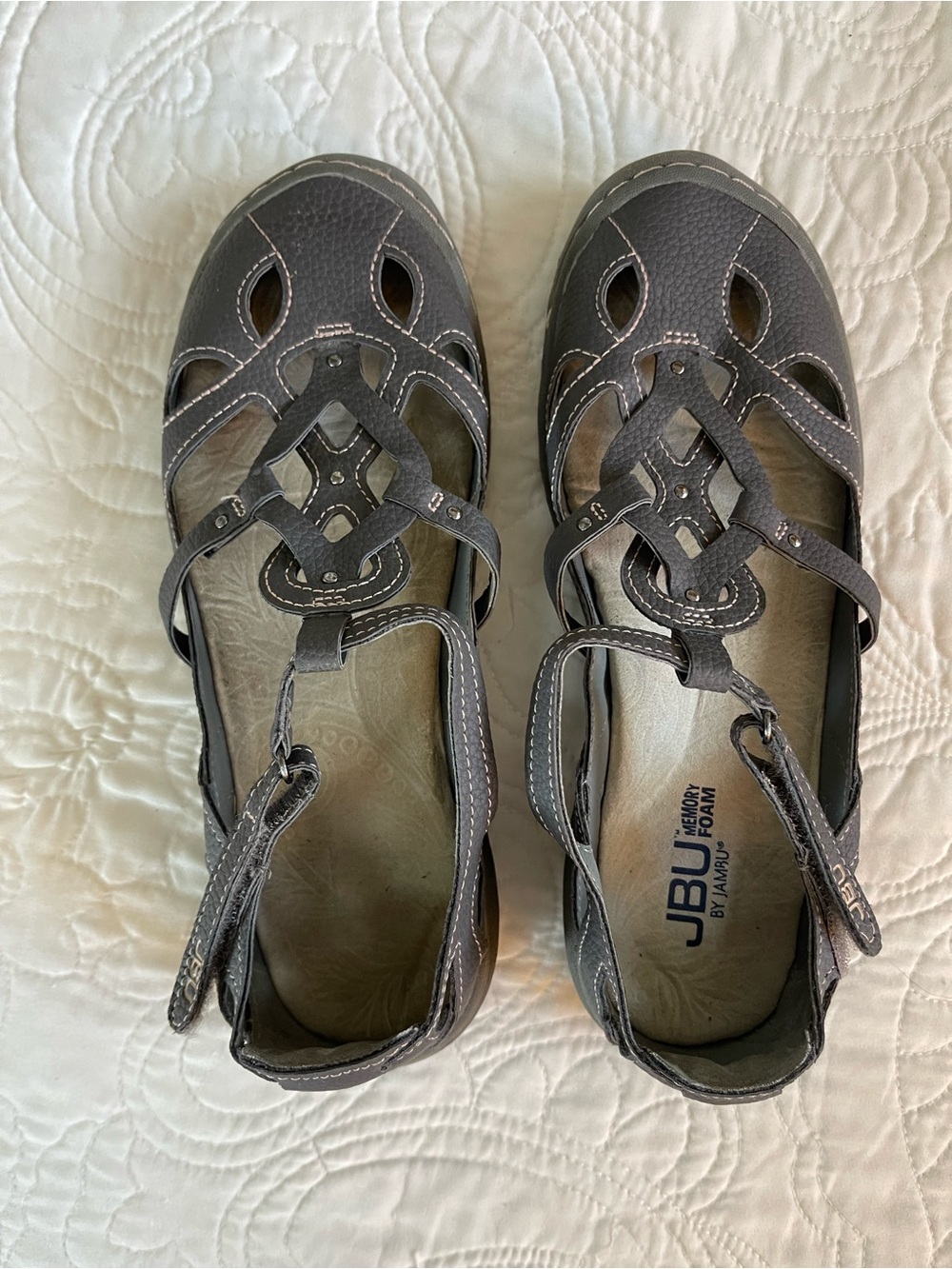 JBU Women's Slate Gray Casual Comfort Sandals size 7.5M